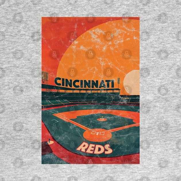 Midcentury Cincinnati Reds Stadium by Rad Love